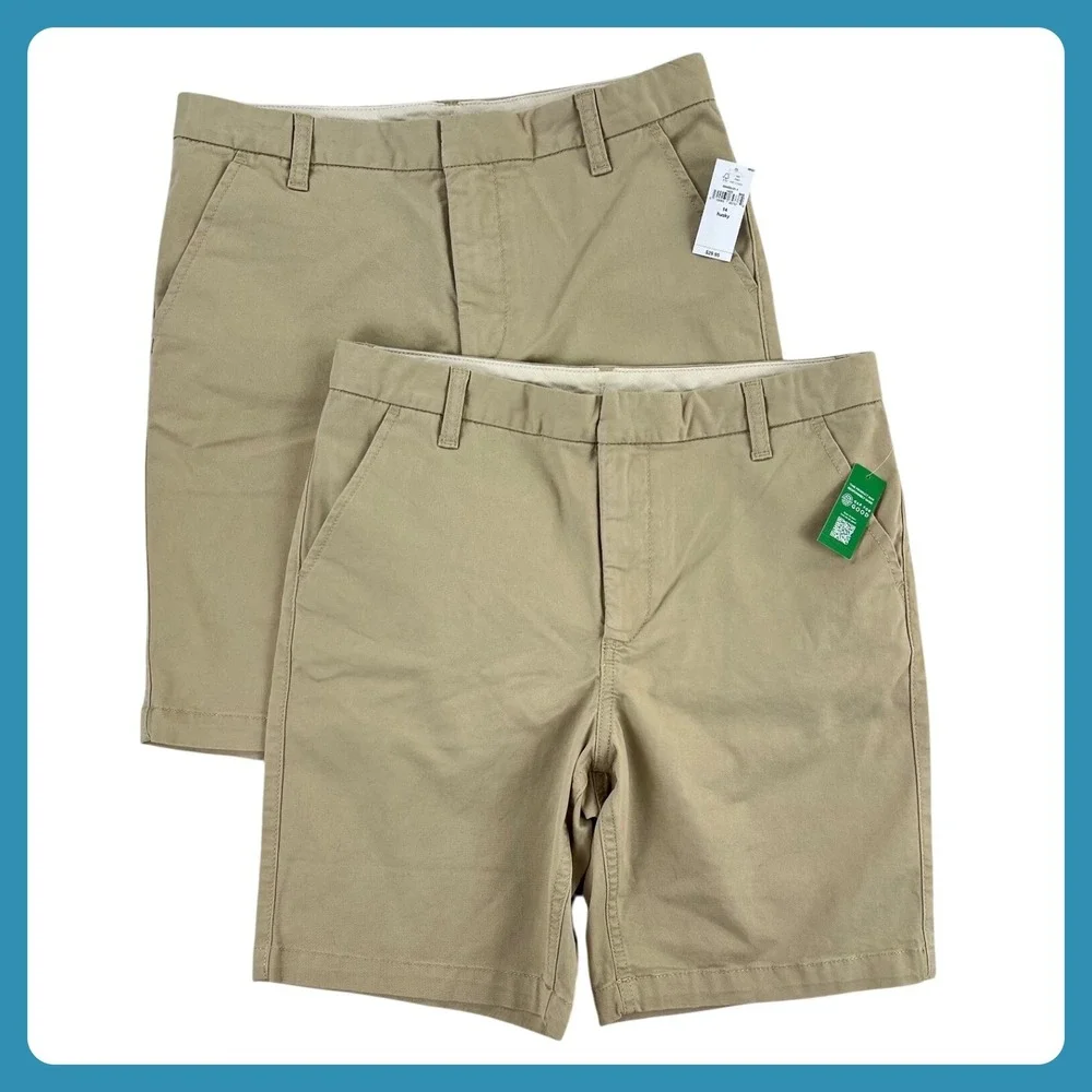GAP Kids Husky 14 Khaki Chino Shorts Adjustable Waist‎ School Uniform NWT NEW